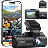 Kingslim Tapo Kingslim 3 Channel Dash Cam Front and Rear Inside, 5G WiFi Dashcam 2.5K+1080P+1080P with 64GB SD Card, Dash Camera for Cars Auto IR Night Vision, Loop Recording (O3PRO)