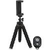 Tomantery Treppiede Flessibile in Spugna, Treppiede Regolabile per Selfie Stick da Viaggio, con Supporto per Clamp/Holder per Telefono con Telecomando Wireless, per Avventure All'aria Aperta