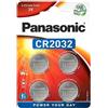 Panasonic 4 Batterie al litio Panasonic CR2032. 3V a bottone