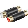 Goobay 12419 Adattatore Cinch doppio 2x femmina a 2x femmina - 2 prese femmina Cinch (audio a sinistra/destra) > 2 prese femmina Cinch (audio a sinistra/destra)