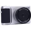 Generic Fotocamera Digitale 4K Videocamera Compatta con Messa a Fuoco Automatica HD da 64 MP per Viaggi, ABS, Lega di Alluminio (SILVER)