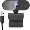 Sundeau Webcam con microfono, Webcam HD autofocus 1080p con protezione della privacy e treppiede, Webcam USB Plug and Play per Youtube, videochiamate, Apprendimento, conferenze, Giochi
