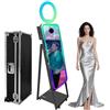 NEWESGOGO Cabina fotografica a specchio magico da 40, touch screen interattivo da 21,5, mini PC integrato, luce RGB e condivisione per eventi, feste, matrimoni, noleggio (nero, macchina per fototesse)