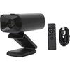 flexman Webcam 3 in 1, Fotocamera USB Altoparlante Microfono Combo con Telecomando, 1080P 90° Grandangolo 5X Zoom Digitale Autofocus Video Computer Fotocamera con Doppio Microfono