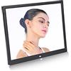 Xiuganpo Cornice Digitale da 15 Pollici, Cornice Digitale con Schermo LED 1024x768 4:3 con Orologio, Calendario, Allarme, Telecomando, Supporto per Scheda di Memoria da 16 GB, per (Spina europea)