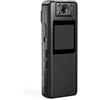 QZCX Bodycam, A22 Mini fotocamera portatile montata sul corpo 1080P HD 4 pezzi Luce for visione notturna IR con videocamera for rilevamento del movimento con clip posteriore(With 64GB TF Card)