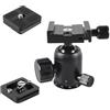 Snorvixre Testa a sfera in alluminio per treppiedi e monopiede con portata di 5 kg per fotocamere pesanti, testa sferica, controllo preciso della testa del treppiede