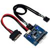 JMT Usb 2.0 9pin Un Colpo di Testa 1 a 2 di Estensione Hub Splitter Adapter-Convertitore Mb Usb 2.0 Maschio a 2 male-30CM 9-Pin Cavo (90 gradi + cavo SATA)