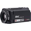 KIMISS Videocamera 5K 30FPS con Zoom Ottico 12X | 3 Touchscreen Ruotabile da 5 Pollici | Fotocamera Digitale WDR Anti-vibrazione | Abilitato | Ideale per Streaming Live, Uso