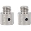 FEICHAO 2 adattatori a vite da 1/4-20 femmina a M5 M6 M8 M10 maschio a vite con foro laterale di rinforzo per accessori cardanici per treppiede fotocamera (colore: argento da 1/4-20 a M10-1,5)