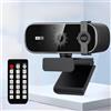 NGBFF Webcam, Webcam 4K for PC Zoom automatico, con telecomando, copertura for la privacy microfono Plug & Play for laptop/desktop, videochiamate