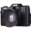 DMETE Fotocamera digitale da 48 MP 3quot;Flip Screen Selfie Camcorder 4K Web Cam Videoregistratore Vlog vintage Videocamera in streaming Regalo per principianti(No TF Card,With Lens)