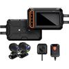 SARAEX Telecamera for moto WiFi Dash Cam - Schermo IPS da 3 '' e doppio obiettivo 1080P, impermeabile IP67, DVR for guida in bici con sensore G, registrazione in loop