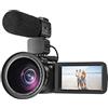 LNHHG Registratore con fotocamera digitale Videocamera for videocamera Z82 Full HD 10x Registratore di fotocamera zoom digitale con fotocamera vlogging ottica microfono for la registrazione vlog(Bundle A)