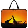 Hiseng Conchiglie Compatibile con 10-17 Pollici Custodia Borsa per Laptop con Manici, Giraffa 3D Computer Portatile Custodia Protettiva PC Sleeve per Laptop (17,Arancione 1)