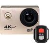 AMAZWI Telecamere d'azione Telecamera d'azione, Ultra HD 4K. WiFi 2.0 e 1 2MP. Macchina fotografica sportiva Pro impermeabile subacquea, telecamera di registrazione video mini casco Custodia impermeabile e r