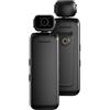 Andoer Fotocamera portatile 2K per corpo con registrazione audio e video, mini videocamera digitale WiFi, obiettivo girevole a 355°, visione notturna con clip posteriore