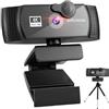 TIEOAXFT Webcam Full HD 8K 4K 1080P automatica con microfono USB for PC Computer Laptop Video Mini telecamera(4K)