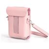 Fabater Custodia da Trasporto per Link 3, Custodia Protettiva in Pelle PU per Link 3 Stampante per Smartphone con Tracolla, Borsa per il Trasporto (PINK)