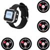 Vocdikficy 5 Pulsante di Chiamata 1 Orologio da Polso Cercapersone Ristorante di Chiamata Wireless Trasmettitore Cercapersone Bar Servizio Cameriere Cicalino B