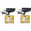 DAGIJIRD Telecamera di sicurezza finta a cupola simulata impermeabile a LED lampeggiante con luce lampeggiante di sicurezza, telecamere simulate per esterni e interni, 2 pezzi
