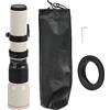 Fyearfly Teleobiettivo F8-F32 da 500 mm per Olympus OM, messa a fuoco manuale per fauna selvatica e sport, design leggero con anello adattatore