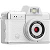 RASTKY Videocamera Digitale retrò Portatile Selfie Vlog Videocamera Vintage per la Registrazione di Studi di Viaggio (WHITE)