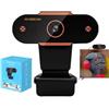 Whnbuij Webcam - Videocamera USB HD 1080p, telecamera per trasmissione in diretta, microfono integrato con cancellazione del rumore, webcam regolabile per computer portatile per lezioni,