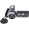 Topiky Videocamera 8K Videocamera 64MP HD WiFi IR Visione Notturna Camera, Touch Screen da 3 Pollici Zoom Digitale 18X Multifunzione per Viaggi