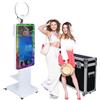 WideMeet Specchio Photo Booth con schermo LCD touch screen da 21,5 pollici, mini PC integrato, luce ad anello RGB, condivisione e stampa, macchina per selfie con supporto per matrimoni, feste, eventi (cabina