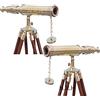 Nautical Replica Hub Telescopio con tavolo in legno Treppiede Stand Desktop Ottone Telescopio per Home Deco