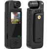 Gettimore Action Camera Compatta 1080P per Esterni, Obiettivo Rotabile a 180°, Risoluzione 2560x1440, Microfono Incorporato, Nero