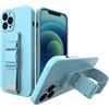 LMobile Strato in silicone Traseira Rope Case Gel Airbag Case Cover Cordino iPhone XR Blu