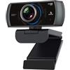 NexiGo OMENT Webcam con Microfono 1080P HD Network Camera Webcam 1080P per pc con Microfono, Vista Wide-Angle 105°, USB Plug And Play per PC Laptop Desktop Videochiamate, Conferenze
