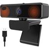 Xz jteeZPn Webcam USB con microfono 1080p 60fps Full HD 2K Plug And Play Fotocamera per computer per PC portatile compatibile con(2K Webcam)