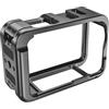 Generico Compatibile con la gabbia for fotocamera in alluminio DJI OSMO Action 6 | Adatto for OSMO Action 6, supporto for scarpa fredda integrato, fori filettati standard da 1/4.(Combo 2)