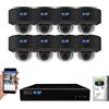 GW Security 8 Megapixel (3840x2160) H.265+ IP NVR Camera System con UHD 4K 2.8-12mm Varifocal PoE HD, riconoscimento facciale, analisi intelligenza, Dome Camera System, 8 Camera System
