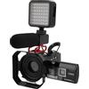 Fabater Videocamera, Videocamera YouTube WiFi 5K 56MP con Microfono per Vlog ging, Webcam con Schermo Ultra HD da 3 Pollici e Zoom 18X, Videocamera con Paraluce, Telecomando