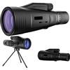 WANWEN Telescopio monoculare 10-30X50 con treppiede per smartphone per adulti, obiettivo Fmc portatile impermeabile Bak4 Cannocchiale monoculare prismatico con trasparente per birdwatching Caccia