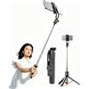 VBESTLIFE Asta Selfie Treppiede per Telefono, Supporto in Metallo ABS Portatile Allungabile da 3,3 Piedi con Telecomando Wireless, per Smartphone da 2,36 a,54 Pollici di Larghezza da