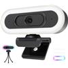 saylas Webcam 2K con luci, webcam HD per PC, webcam 2K@60FPS con microfono, FOV 65°, autofocus, cancellazione del rumore, copertura privacy, webcam per computer/laptop, fotocamera per computer in