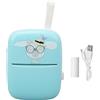 KIMISS Mini Stampante Portatile Modello Gattino Cartone Animato, Domanda Sbagliata Stampante per Etichette Fotografare per Album Fotografici Domestici, Stampante Piccola e Compatta (BLUE)