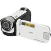 VELATEMOR Videocamera Digitale da 16 MP, Risoluzione 1080P, Zoom 16X, Schermo da 2,4 Pollici, con Luce di Riempimento, Collegabile Tramite USB, Supporto Microfono Esterno e Treppiede (WHITE)
