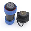 DRRI SD28 Flangia Quadrata Impermeabile IP68 Aviazione Disconnessione Rapida Paratia 9Pin Spina Femmina Presa Maschio con viti per e-bike Wheel Disconnt