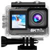Lipa AT-M82TR Action Camera IPS Wifi - Action camera impermeabile - Sensore IMX - 21 accessori - Risoluzione 6K - Dual Screen - SD fino a 256 GB - Remote -6K 30 FPS - EIS - +SD 16 GB