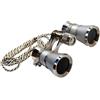 HQRP Binocolo da opera 3 x 25, platino con finiture d'argento e collana