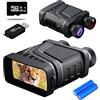 NGBFF Visore Notturno, Binocolo for visione notturna ricaricabile 850nm Infrarossi HD 5X Zoom digitale Telescopio Occhiali notturni for la sorveglianza del campeggio di caccia,per birdwatching, sport all'a