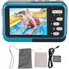 Denash Fotocamera Subacquea 4K, Fotocamera Impermeabile da 48 MP con Messa a Fuoco Automatica con Doppio Schermo, Fotocamera Digitale Compatta con Zoom 16X da 11 Piedi per Immersioni e