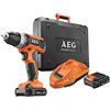 AEG BS 12 G3 Trapano Avvitatore 12V, 180mm di Lunghezza, 32Nm di Coppia Massima, 2 Velocità da 0-350/0-1500 g/min, 24 Regolazioni di Frizione, Mandrino Autoserrante 10mm, 2 batterie da 2.0Ah incluse