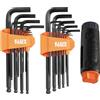 Klein Tools BLS22H - Set di chiavi a T con impugnatura a T, 22 tasti, SAE e metrica, da 1/16 a 3/8, da 1,5 a 10 mm